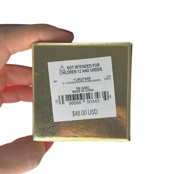 New in Box Juicy Couture pink striped cat eye glasses 2014 charm bracelet - Picture 4 of 6